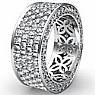 3.5Ct Pave Eternity Ring Diamond Wedding Band 14k White Gold
