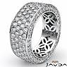 4 Row Pave Eternity Round Diamond Ring Womens Wedding Band 14k White Gold 3.5Ct