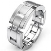 0.60 CT Princess Diamond Man Eternity Wedding Band 14k White Gold.