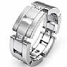 0.60 CT Princess Diamond Man Eternity Wedding Band 14k White Gold.