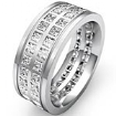 3 CT Princess Diamond Man Eternity Wedding Band Gold.
