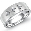 0.45 ct Princess Diamond Men Wedding Band W Gold.