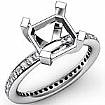 0.51Ct Diamond Engagement Ring Asscher Setting 14k White Gold