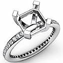0.51Ct Diamond Engagement Ring Asscher Setting 14k White Gold