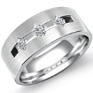 0.30 Ct Princess Diamond 3 Stone Men's Wedding Band W Gold