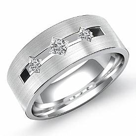 0.30 Ct Princess Diamond 3 Stone Men