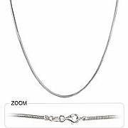 14k White Gold New Solid Long Snake Chain Necklace (18