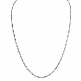 14k White Gold New Solid Long Snake Chain Necklace (18",6.8g)