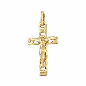 1.1g 14k Y Gold Christ Crucifix Fancy Cross Pendant