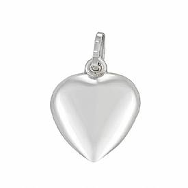 1.9g 14k White Gold Italian Heart Charm
