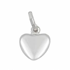 1.1g 14k White Gold Italian Heart Charm