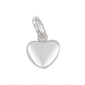 0.9g 14k White Gold Italian Heart Charm