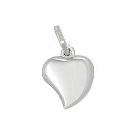 1g 14k White Gold Italian Fancy Heart Charm