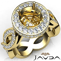 Round Cut Diamond Engagement Ring Pave Setting 14k Gold Yellow Wedding Band  (1.3Ct. tw.)