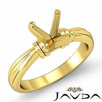 4.21g Diamond Ridged Solitaire Engagement Ring Setting 14k Gold Yellow Semi Mount 2.6mm