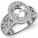 0.75 CT Round Diamond Antique Engagement Ring W Gold