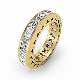 Princess Diamond Wedding Eternity Band Ring 14k Gold (2.35Ct. tw.)