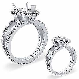 1.5CT Diamond Engagement Ring Eternity Pear Setting 14K Gold