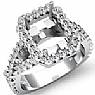 1CT Diamond Engagement Radiant Semi Mount 14k White Gold Ring