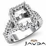 1Ct Diamond Engagement Ring Halo Setting 14K White Gold Radiant Shape Semi Mount