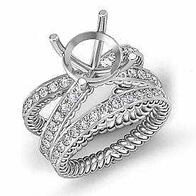 1.60Ct Antique Round Diamond Engagement Ring Bridal Set 14k White Gold