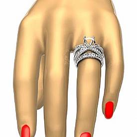1.60Ct Antique Round Diamond Engagement Ring Bridal Set 14k White Gold