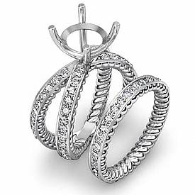 1.60Ct Antique Round Diamond Engagement Ring Bridal Set 14k White Gold