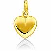 14k Solid Yellow Gold Heart Charm Hollow Pendant 1.2 Gram