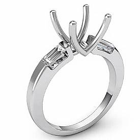 0.30 CT Baguette Diamond Solitaire Engagement Ring W GOLD