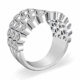 1CT Round Diamond Women Fashion Wedding Band White Gold