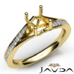 Pave Setting Diamond Engagement Cushion Semi Mount Ring Gold Y18k 0.18Ct