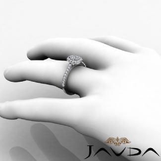 Diamond Engagement Cushion SemiMount Shared Prong Setting Ring Gold W18k 0.35Ct