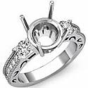 0.65 Ct Round Diamond Vintage Engagement Ring W Gold