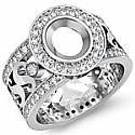 1.3 ct Oval Diamond Anitque Designer Engagement Ring Gold