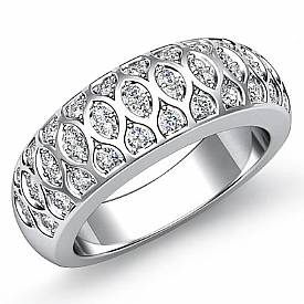 0.50 Ct Round Diamond Antique Half Wedding Ring Band W Gold