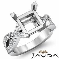 0.5Ct Princess Diamond Engagement Split Shank Ring Setting 14k W Gold Semi Mount