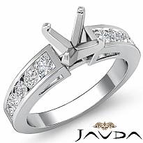 0.75 Ct Round Diamond Channel Setting Engagement Semi Mount Ring 14k White Gold