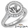0.80Ct Diamond Engagement Ring 14k White Gold Round Semi Mount Halo Pave Setting