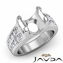 0.62 Ct Round Diamond Engagement Channel Setting Ring Semi Mount 14k White Gold