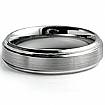 Men Tungsten Carbide Wedding Band Ridged Beveled Edge Comfort Fit 6m Ring