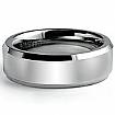 Men Tungsten Carbide Wedding Band Bevel Edges Polish Comfort Fit 8mm Ring