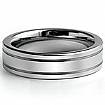 Men Tungsten Carbide Wedding Band Grooved Flat Polish Comfort Fit 6m Ring