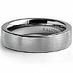 Men Tungsten Carbide Wedding Band Flat Brushed Comfort Fit 6mm Ring