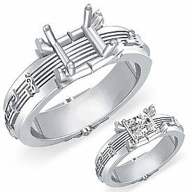 Classic Musical Solitaire Princess Diamond Engagement Ring W Gold