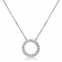 0.40Ct Round Diamond Circle of Life Pendant 14k White Gold