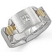 2/5 ct Princess Shape Diamond Men Engagement Ring Gold