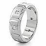 1/2 Ct Princess Cut Men Diamond Wedding Eternity Band 14k W Gold