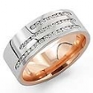 3/4 ct Round Shape Diamond Men Wedding Band 14k 2 Tone