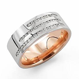 3/4 ct Round Shape Diamond Men Wedding Band 14k 2 Tone