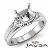 Diamond Engagement Three 3 Stone Trillion Cushion Setting Ring 14k W Gold 0.55Ct